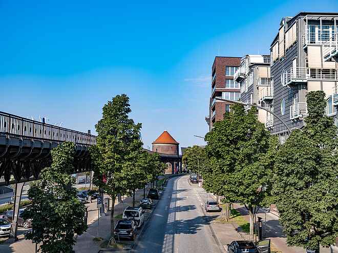 Hamburger Stadtansichten U-Bahn Baumwall